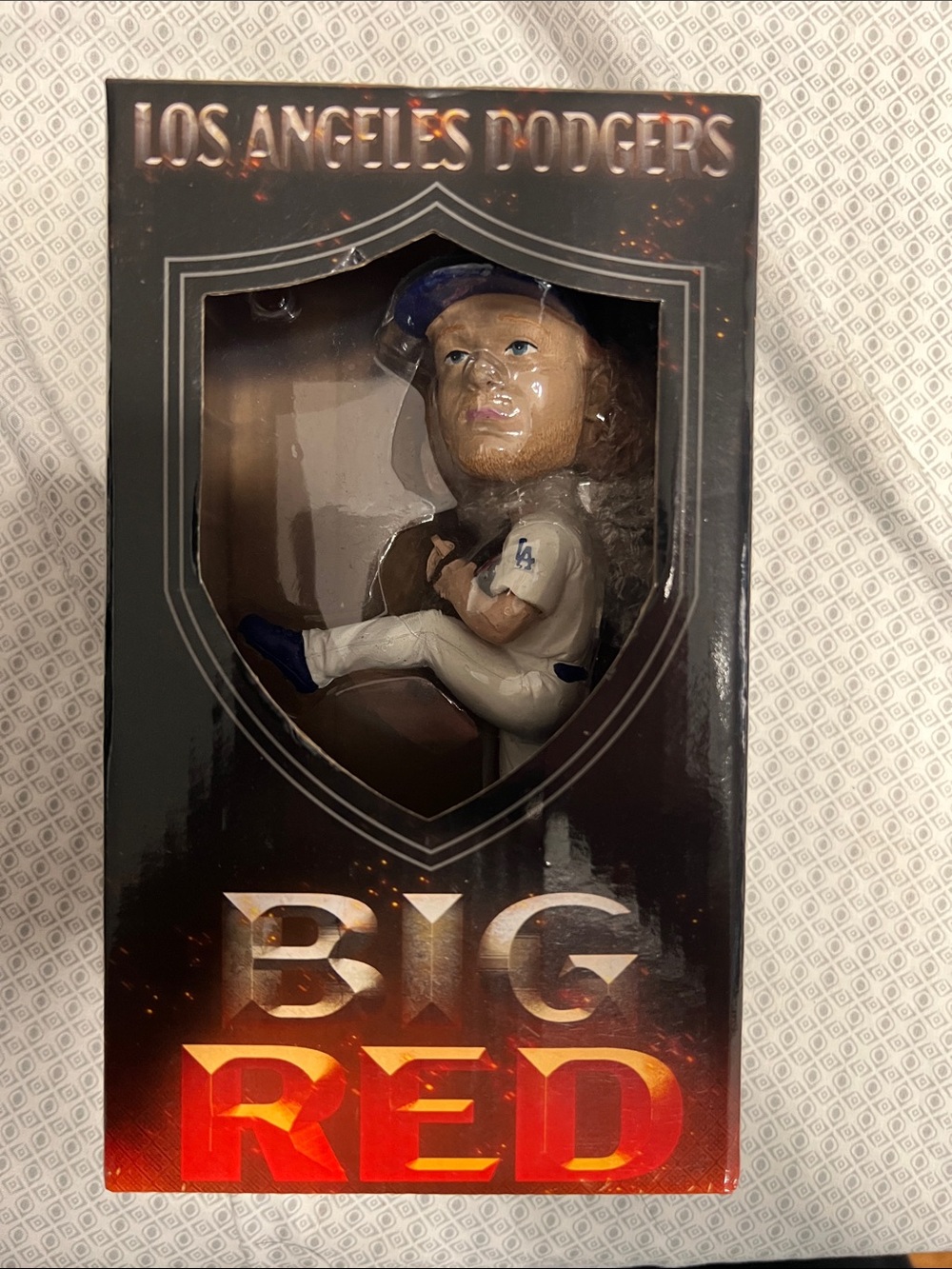 LA Dodgers Big Red Baseball Bobblehead - White & Blue